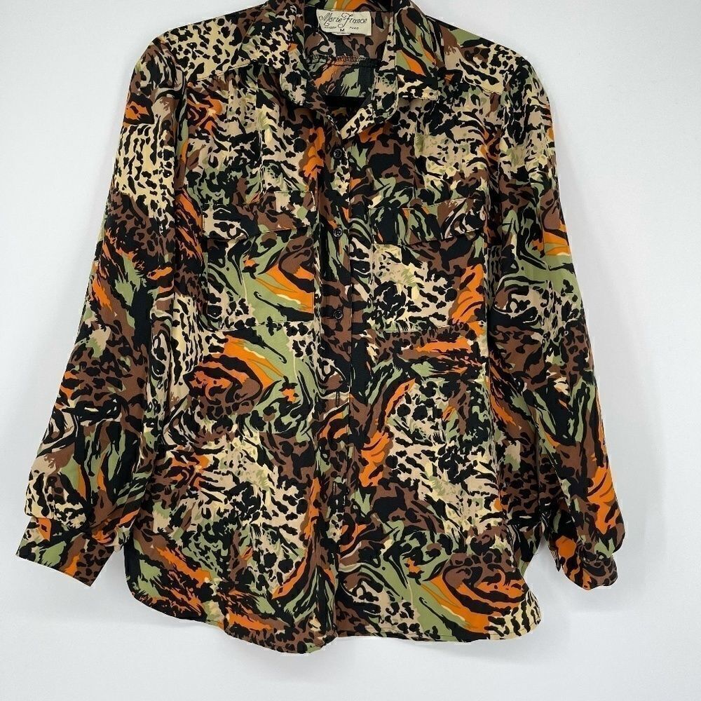 Vintage Marie France Silk button up blouse